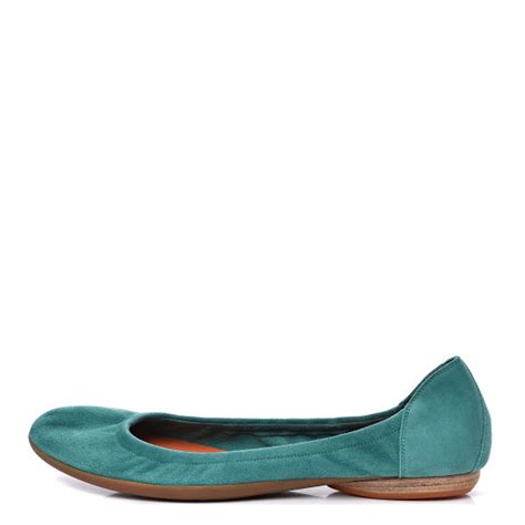 HERMES Chevre Velours Carina Ballerina Flats 39.5